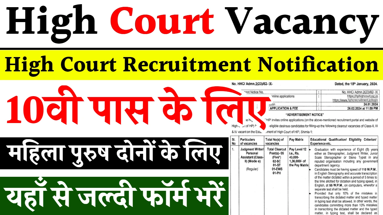 High Court Vacancy