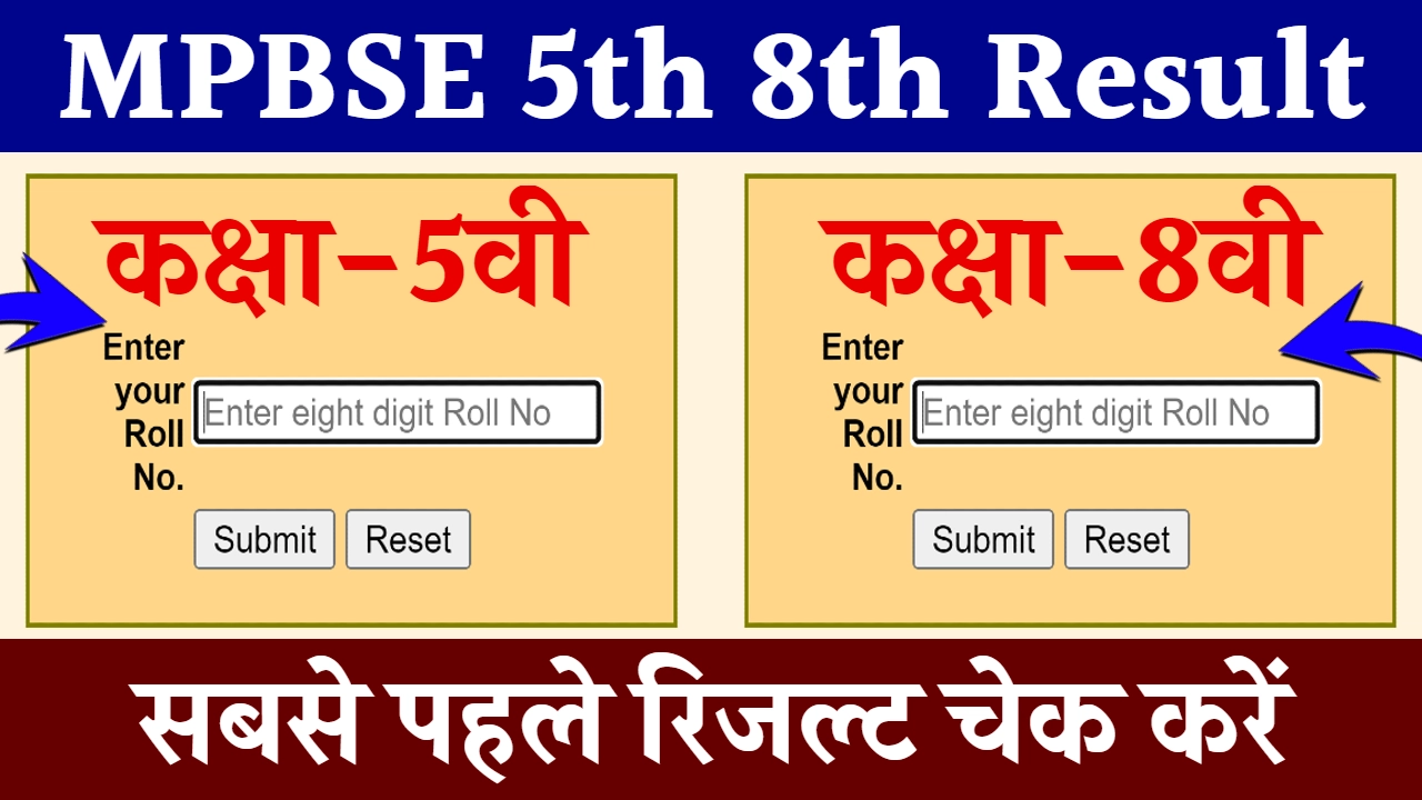 MPBSE 5th 8th Result 2024
