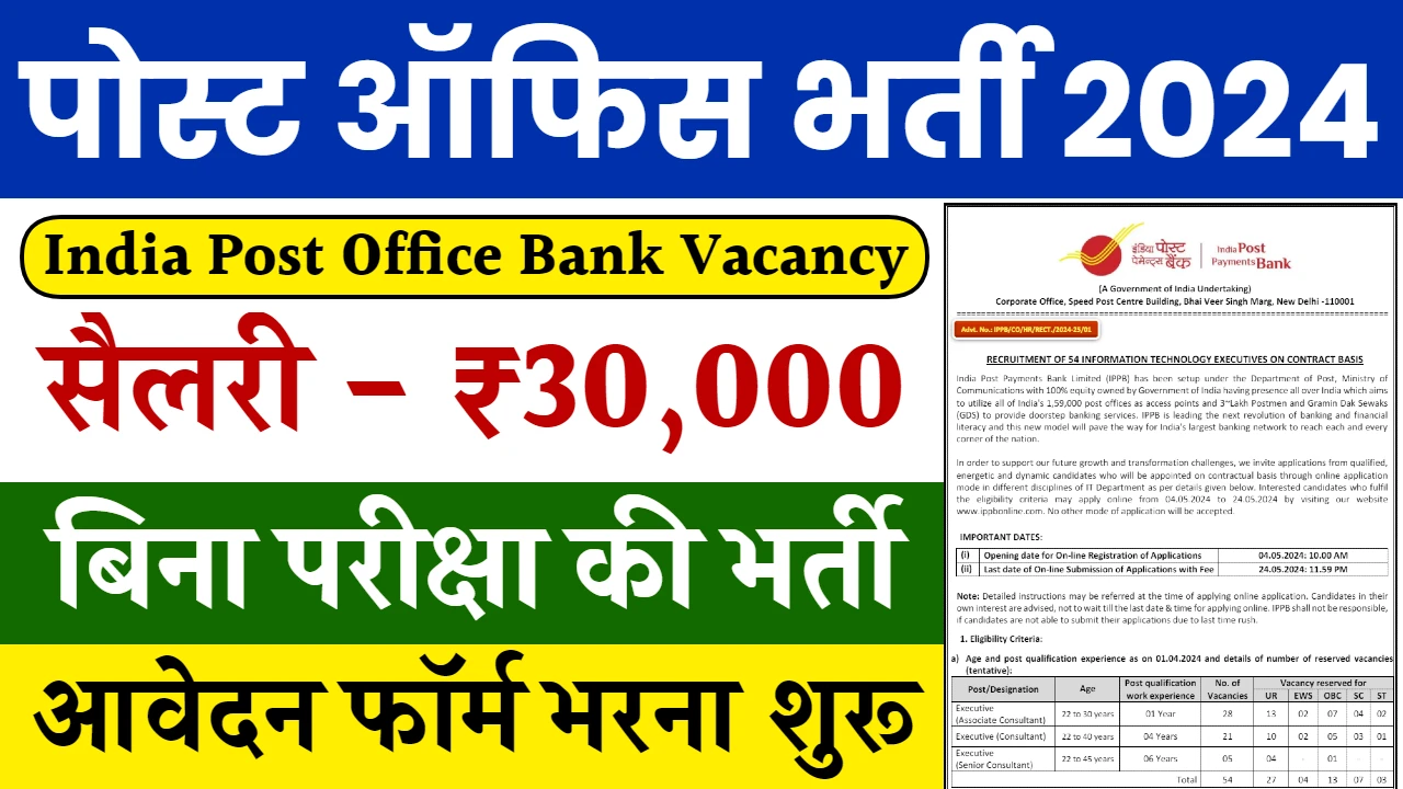 India Post Office Bank Vacancy